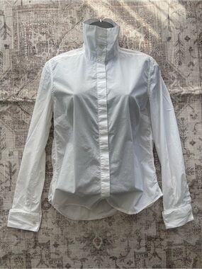 Dries Van Noten White High-Neck Button-Front Shirt